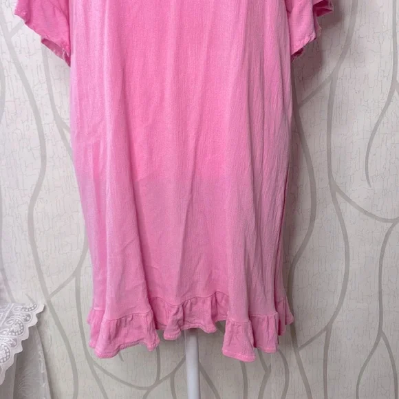 🌹 Pink Ruffle Tunic Dress Top 🌹 - Picture 3 of 9